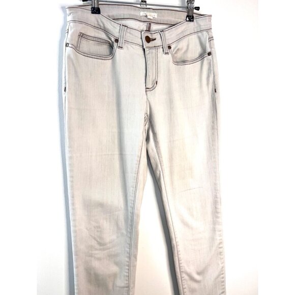 Eileen Fisher Light Gray Mid Rise Skinny Jeans Denim-Organic Cotton Size 6 - Picture 6 of 8